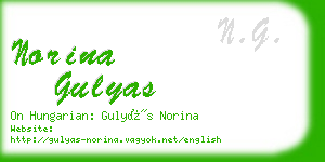 norina gulyas business card